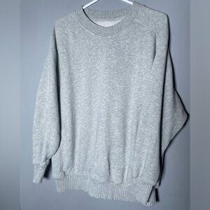 Aerie Medium XS Oversize Sweatshirt Casual Cotton Grey Minimalist Basic Cozy Top